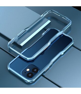 Luphie Blauw Metaal Hardcase Hoesje iPhone 12 mini