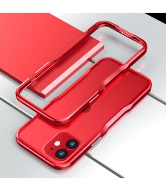 Luphie Rood Metaal Hardcase Hoesje iPhone 12 mini