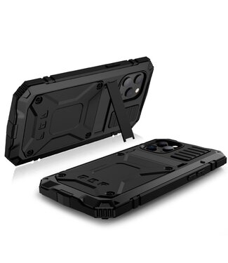R-Just Zwart Full Protection Hardcase Hoesje iPhone 12 mini