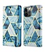 Blauw Marmer Design Bookcase Hoesje voor de iPhone 12 mini
