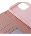 Roze Marmer Patroon Bookcase Hoesje voor de iPhone 12 mini