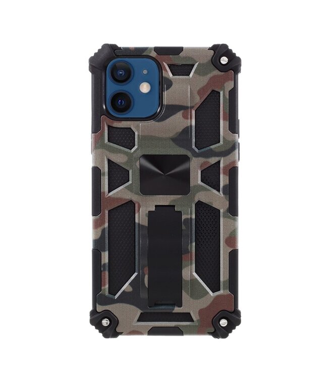 Legergroen Camouflage Hybrid Hoesje voor de iPhone 12 mini