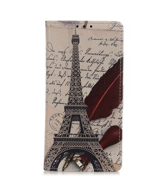 Eiffeltoren en Letters Bookcase Hoesje iPhone 12 (Pro)