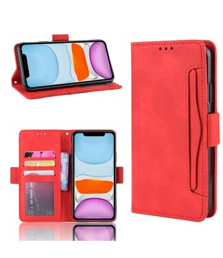 Rood Pasjeshouder Bookcase Hoesje iPhone 12 (Pro)