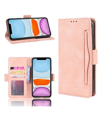 Roze Pasjeshouder Bookcase Hoesje iPhone 12 (Pro)