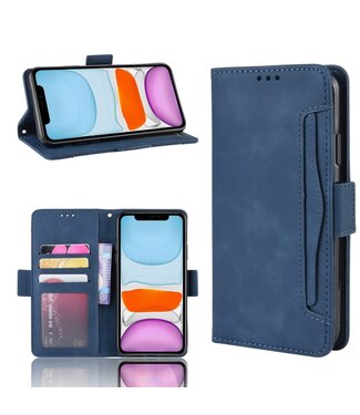 Blauw Pasjeshouder Bookcase Hoesje iPhone 12 (Pro)