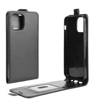 Zwart Flipcase Hoesje iPhone 12 (Pro)