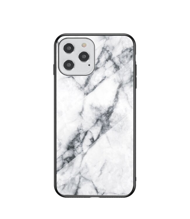 Wit Marmer Design Hybrid Hoesje voor de iPhone 12 (Pro)