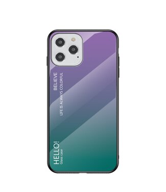 Paars / Blauw Gradient Hybrid Hoesje iPhone 12 (Pro)