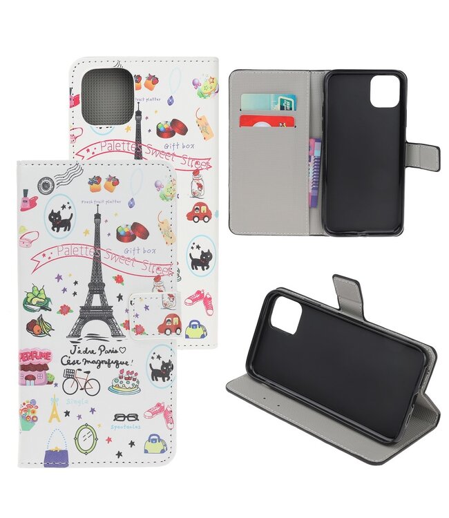 Parijs Eiffeltoren Bookcase Hoesje voor de iPhone 12 (Pro)