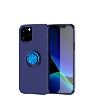 Blauw Ring Kickstand Hardcase Hoesje iPhone 12 (Pro)