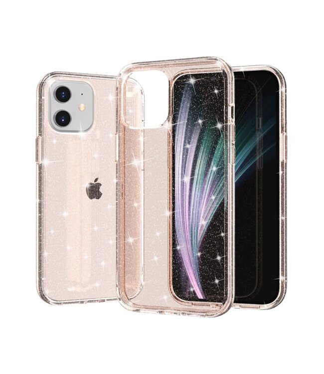 Goud Glitter Hybrid Hoesje voor de iPhone 12 (Pro)