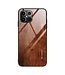 Bruin Hout Design Hybrid Hoesje voor de iPhone 12 (Pro)