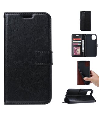 Zwart Wallet Bookcase Hoesje iPhone 12 (Pro)