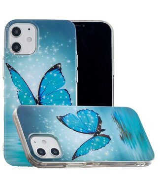 Blue Butterfly TPU Hoesje iPhone 12 (Pro)