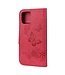 Rood Vlinder Bookcase Hoesje voor de iPhone 12 (Pro)