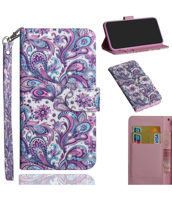 Paisley Design Bookcase Hoesje voor de iPhone 12 (Pro)