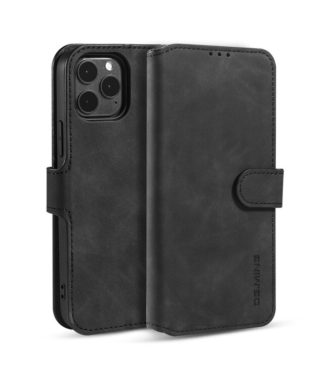 DG.Ming Zwart Wallet Bookcase Hoesje voor de iPhone 12 (Pro)