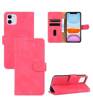 Roze Skin Touch Bookcase Hoesje iPhone 12 (Pro)