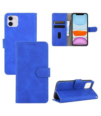 Blauw Skin Touch Bookcase Hoesje iPhone 12 (Pro)