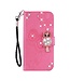 Roze Owl Diamonds Bookcase Hoesje voor de iPhone 12 (Pro)