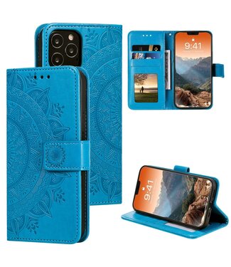 Blauw Totem Bookcase Hoesje iPhone 12 (Pro)