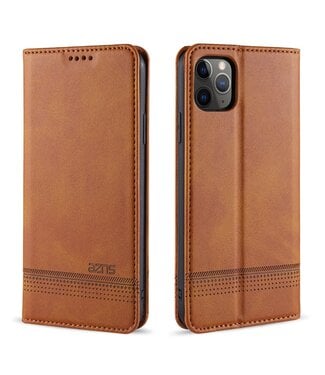 Azns Bruin Wallet Bookcase Hoesje iPhone 12 (Pro)