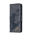 Zwart Krokodillen Bookcase Hoesje voor de iPhone 12 (Pro)