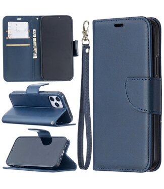 Blauw Wallet Bookcase Hoesje iPhone 12 (Pro)