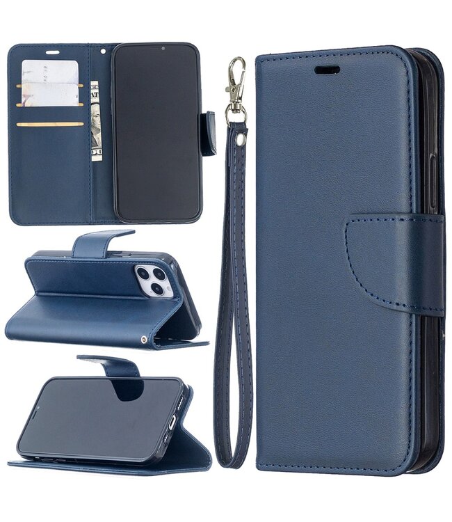 Blauw Wallet Bookcase Hoesje voor de iPhone 12 (Pro)