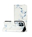 Wit Marmer Design Bookcase Hoesje voor de iPhone 12 (Pro)