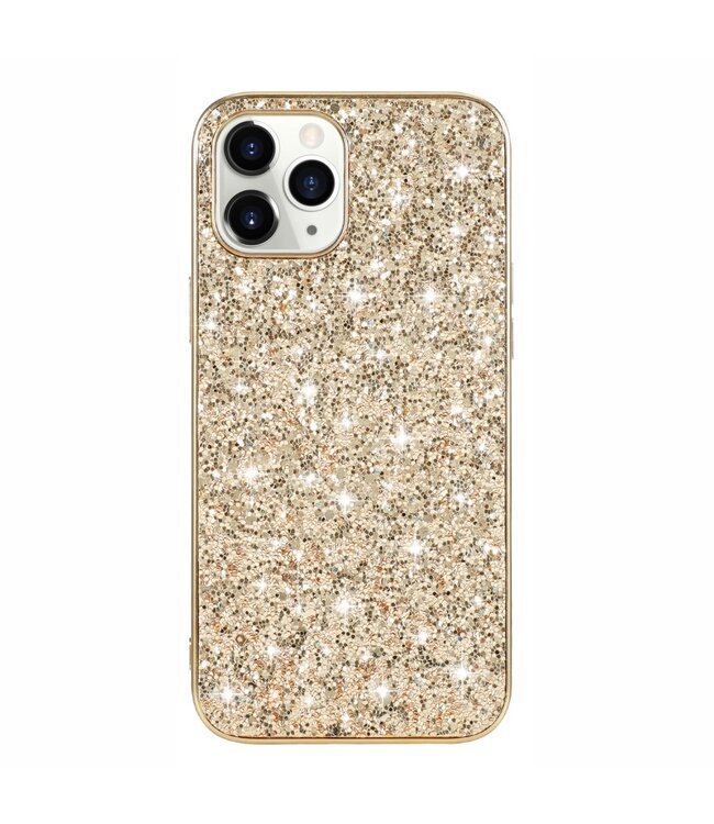 Goud Glitter Hybrid Hoesje voor de iPhone 12 (Pro)