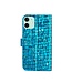 Blauw Bling Bling Bookcase Hoesje voor de iPhone 12 (Pro)