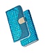 Blauw Bling Bling Bookcase Hoesje voor de iPhone 12 (Pro)