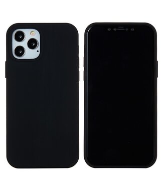 Zwart Siliconen Hoesje iPhone 12 (Pro)