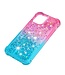 Roze / Cyaan Gradient Glitter TPU Hoesje voor de iPhone 12 (Pro)