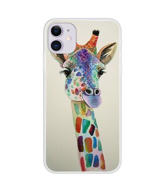 Kleurrijke Giraffe TPU Hoesje iPhone 12 (Pro)