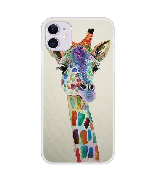 Kleurrijke Giraffe TPU Hoesje voor de iPhone 12 (Pro)