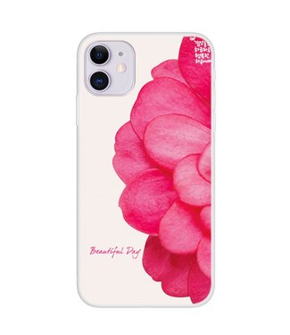 Roze Bloem TPU Hoesje iPhone 12 (Pro)