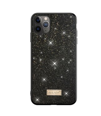 SULADA Zwart Glitter TPU Hoesje iPhone 12 (Pro)