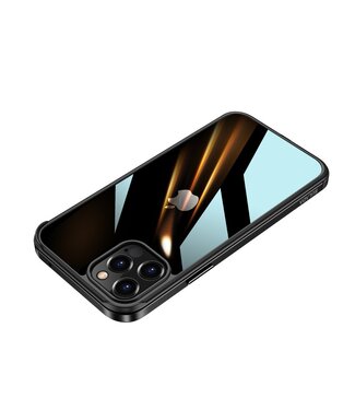 SULADA Zwart Metaal Hybrid Hoesje iPhone 12 (Pro)