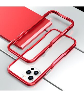 Luphie Rood Metaal Hardcase Hoesje iPhone 12 (Pro)