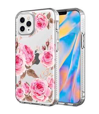 Roze Bloemen TPU Hoesje iPhone 12 (Pro)