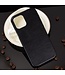 Zwart Litchee Hardcase Hoesje voor de iPhone 12 (Pro)