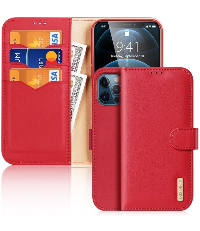 Dux Ducix Dux Ducix Rood Portemonnee Bookcase Hoesje voor de iPhone 12 (Pro)