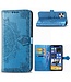 Blauw Mandala Bloem Bookcase Hoesje voor de iPhone 12 (Pro)