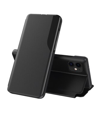 Zwart Venster Bookcase Hoesje iPhone 12 (Pro)