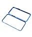 Blauw Tempered Glass + Metaal Hardcase Hoesje voor de iPhone 12 (Pro)