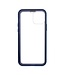 Blauw Tempered Glass + Metaal Hardcase Hoesje voor de iPhone 12 (Pro)