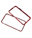 Rood Tempered Glass + Metaal Hardcase Hoesje voor de iPhone 12 (Pro)